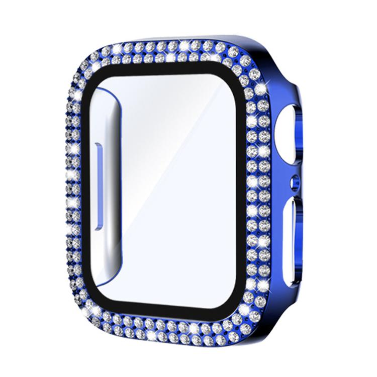 For Apple Watch Series 6 / 5 / 4 / SE 40mm xDfind Double Row Diamond Tempered Glass Film Integrated PC Watch Cover