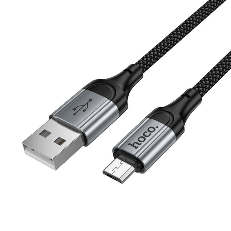 hoco X121 Nuevo Charging USB-A to Micro Spring Braided Data Cable - Black