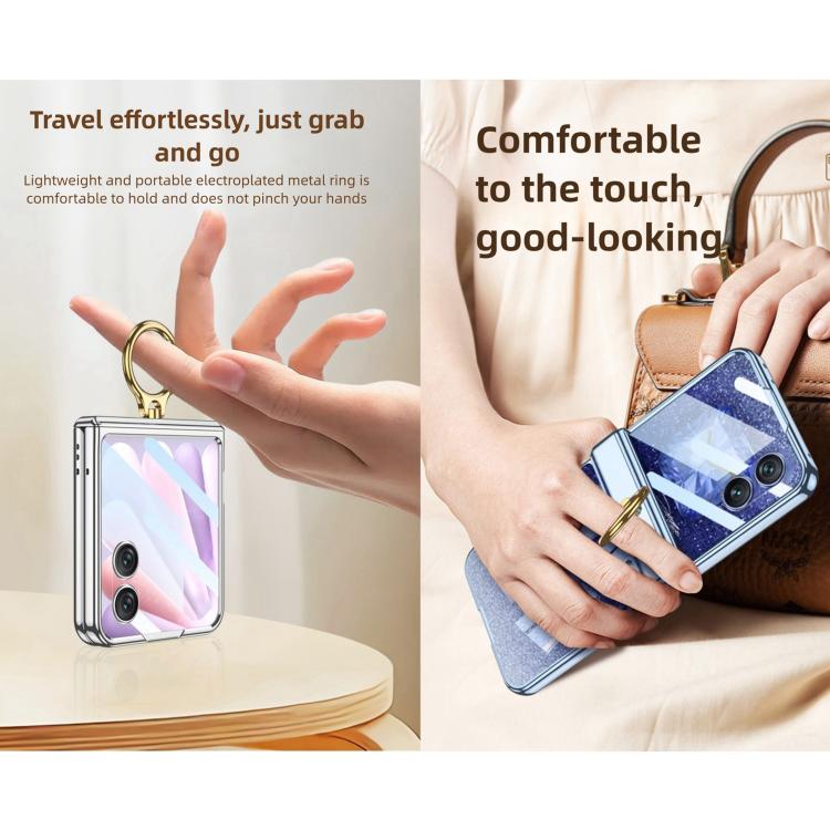 For Honor Magic V Flip 2 GKK Integrated Folding Magnetic Hinge Phantom Phone Case with Ring Holder