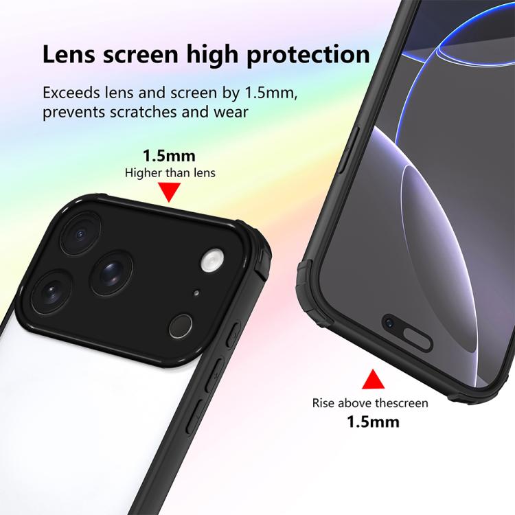 For iPhone 17 Pro Max Four Corners Shield Shockproof TPU Hybrid PC Phone Case