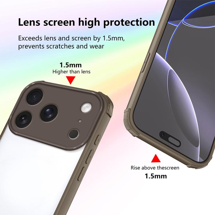For iPhone 17 Pro Four Corners Shield Shockproof TPU Hybrid PC Phone Case