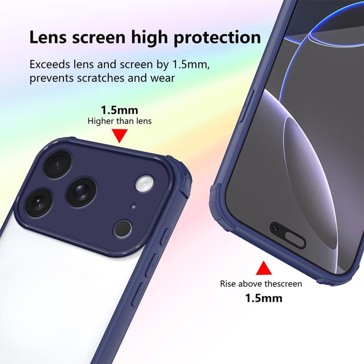 For iPhone 17 Pro Four Corners Shield Shockproof TPU Hybrid PC Phone Case