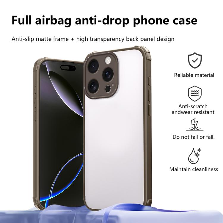 For iPhone 16 Pro Max Four Corners Shield Shockproof TPU Hybrid PC Phone Case