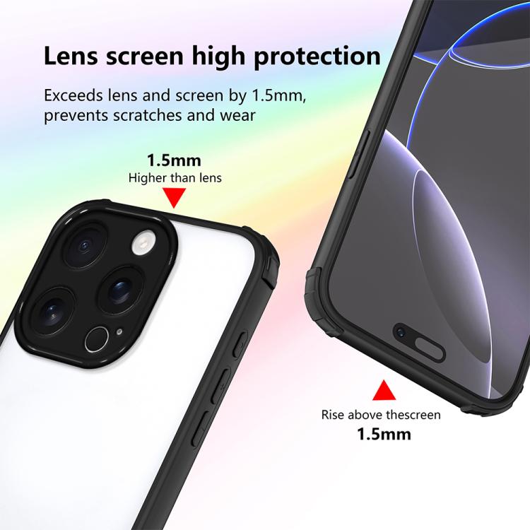 For iPhone 16 Pro Four Corners Shield Shockproof TPU Hybrid PC Phone Case