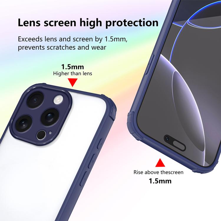 For iPhone 16 Pro Four Corners Shield Shockproof TPU Hybrid PC Phone Case