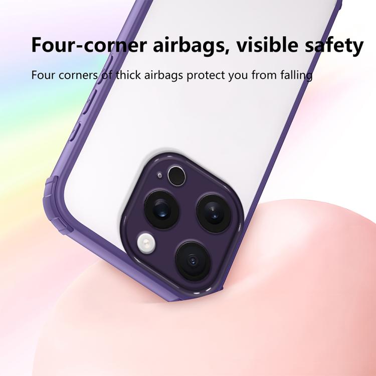 For iPhone 16 Pro Four Corners Shield Shockproof TPU Hybrid PC Phone Case