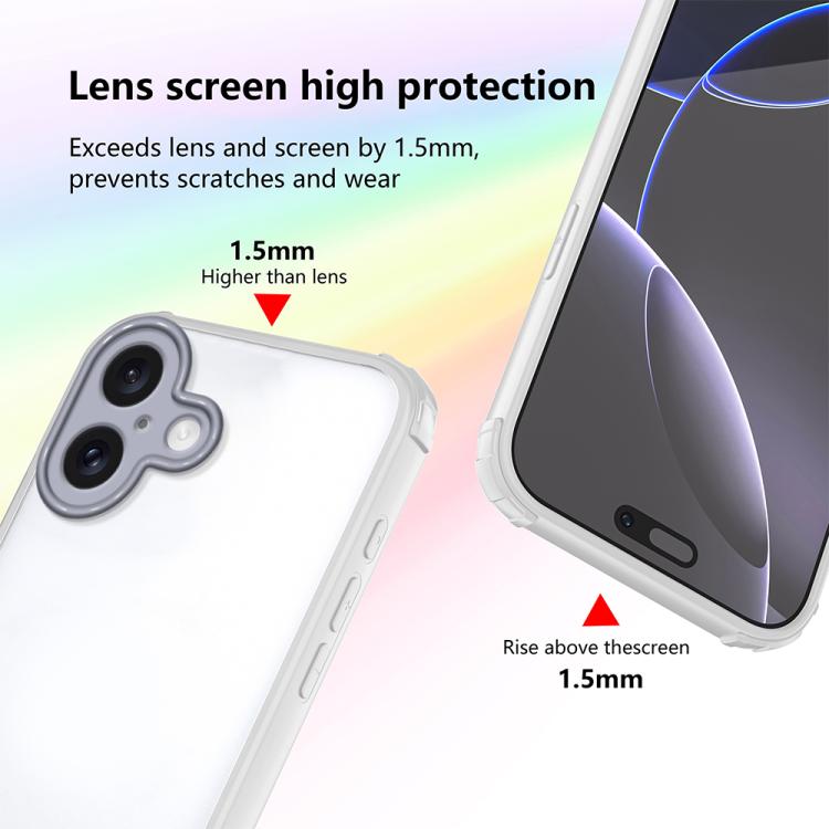 For iPhone 16 Four Corners Shield Shockproof TPU Hybrid PC Phone Case