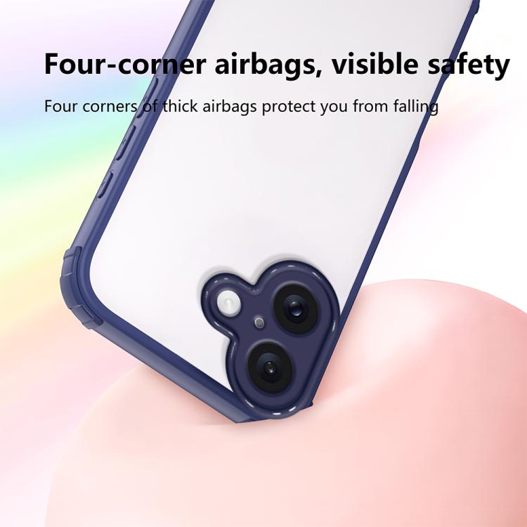 For iPhone 16 Four Corners Shield Shockproof TPU Hybrid PC Phone Case