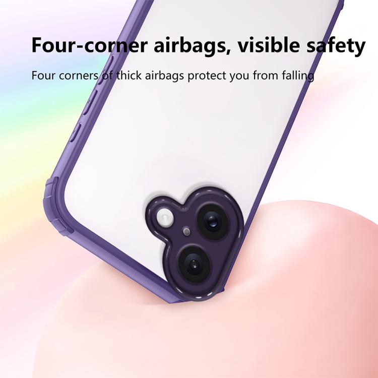 For iPhone 16 Four Corners Shield Shockproof TPU Hybrid PC Phone Case