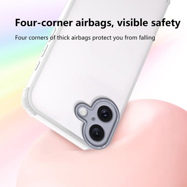 For iPhone 16 Plus Four Corners Shield Shockproof TPU Hybrid PC Phone Case