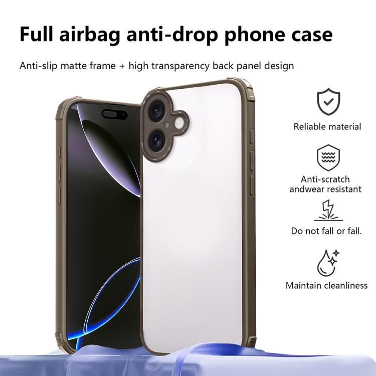 For iPhone 16 Plus Four Corners Shield Shockproof TPU Hybrid PC Phone Case