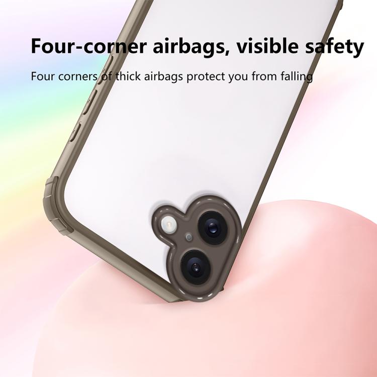 For iPhone 16 Plus Four Corners Shield Shockproof TPU Hybrid PC Phone Case