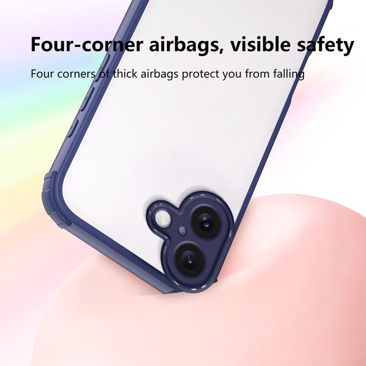 For iPhone 16 Plus Four Corners Shield Shockproof TPU Hybrid PC Phone Case
