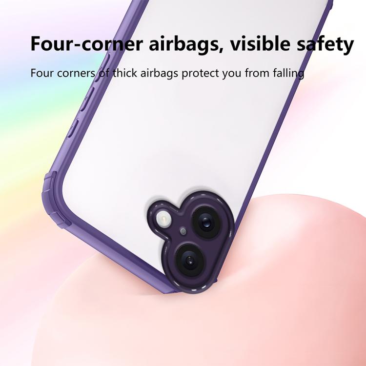 For iPhone 16 Plus Four Corners Shield Shockproof TPU Hybrid PC Phone Case