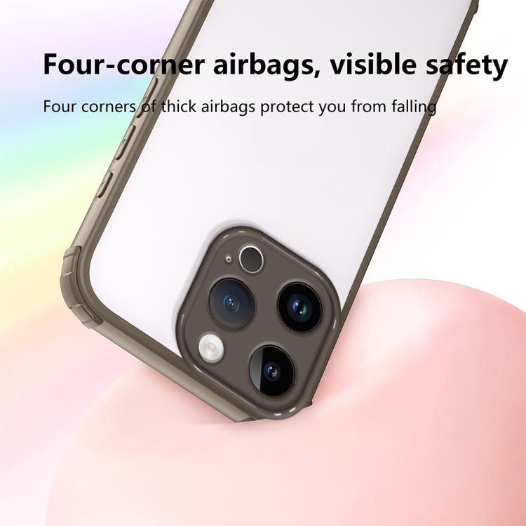 For iPhone 15 Pro Max Four Corners Shield Shockproof TPU Hybrid PC Phone Case