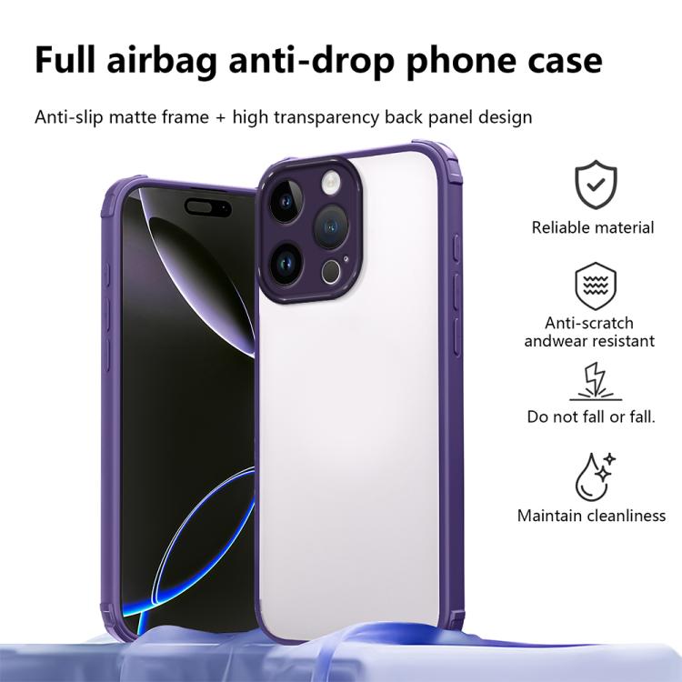 For iPhone 15 Pro Max Four Corners Shield Shockproof TPU Hybrid PC Phone Case
