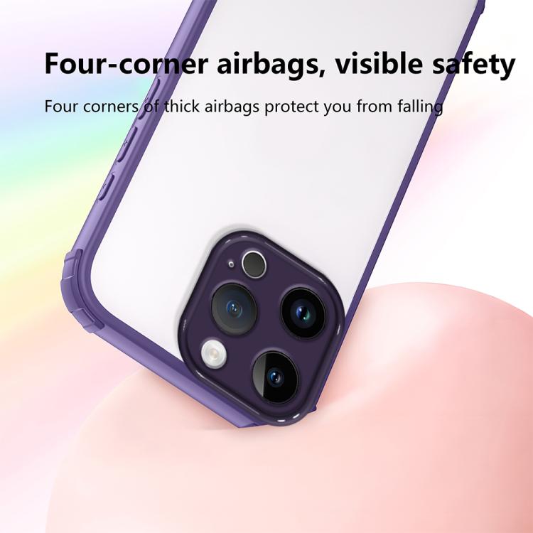 For iPhone 15 Pro Max Four Corners Shield Shockproof TPU Hybrid PC Phone Case