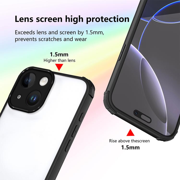 For iPhone 15 Four Corners Shield Shockproof TPU Hybrid PC Phone Case