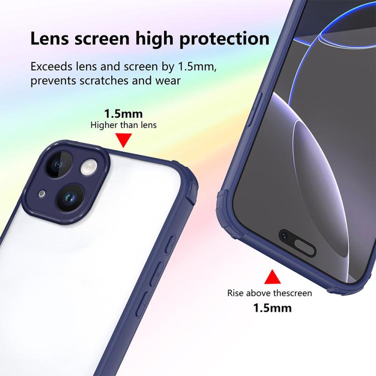 For iPhone 15 Four Corners Shield Shockproof TPU Hybrid PC Phone Case