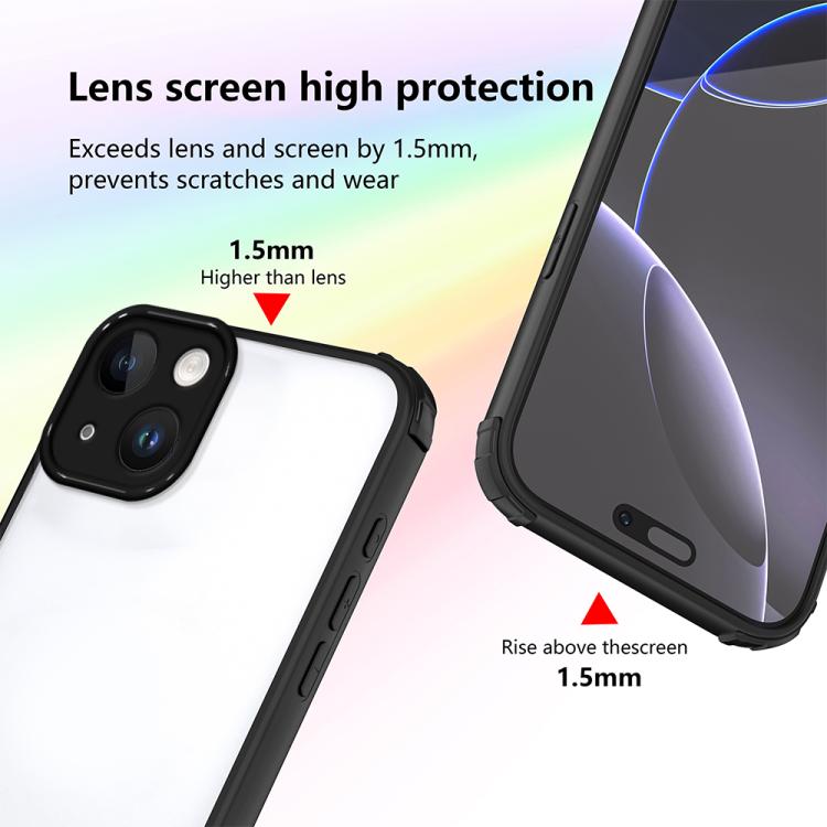For iPhone 15 Plus Four Corners Shield Shockproof TPU Hybrid PC Phone Case
