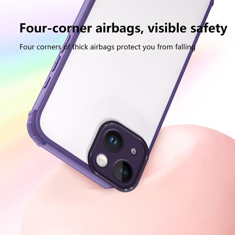 For iPhone 15 Plus Four Corners Shield Shockproof TPU Hybrid PC Phone Case