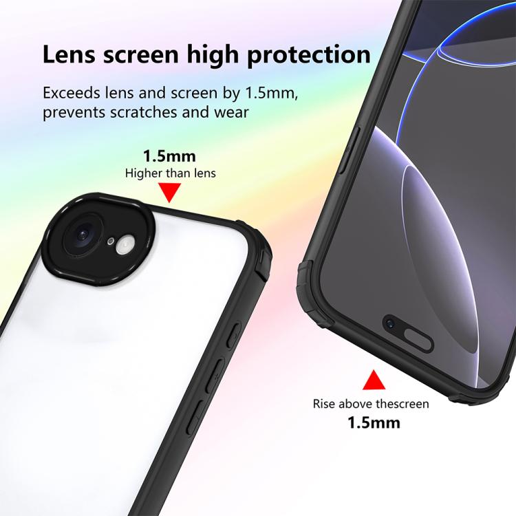 For iPhone 17e / 16e Four Corners Shield Shockproof TPU Hybrid PC Phone Case
