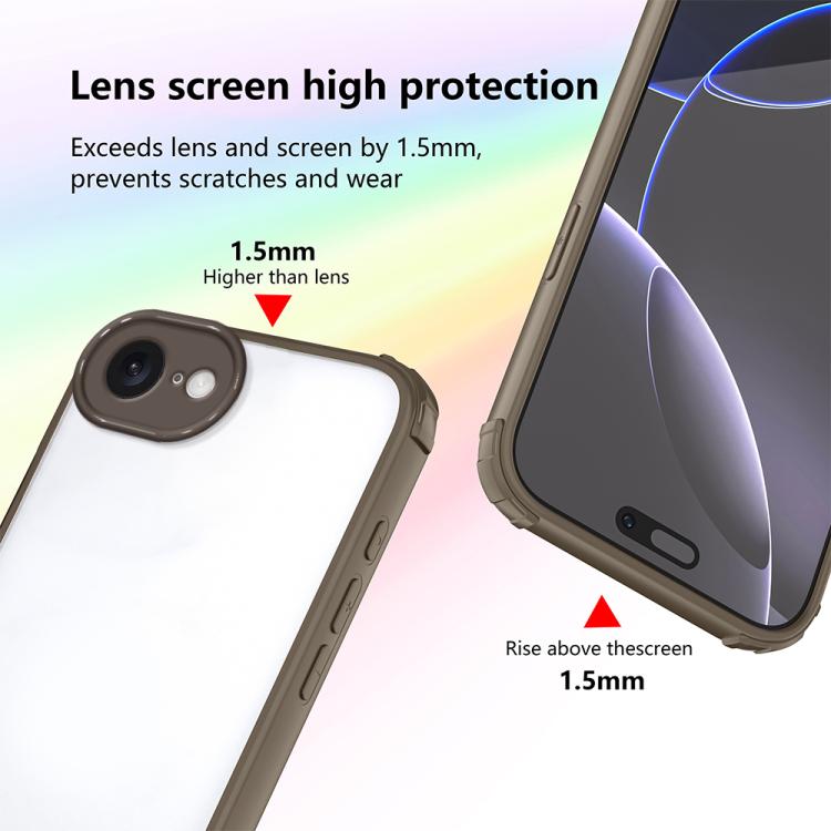 For iPhone 17e / 16e Four Corners Shield Shockproof TPU Hybrid PC Phone Case