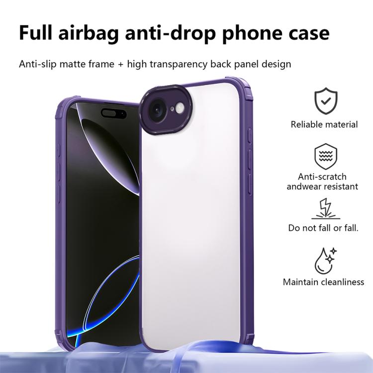 For iPhone 17e / 16e Four Corners Shield Shockproof TPU Hybrid PC Phone Case