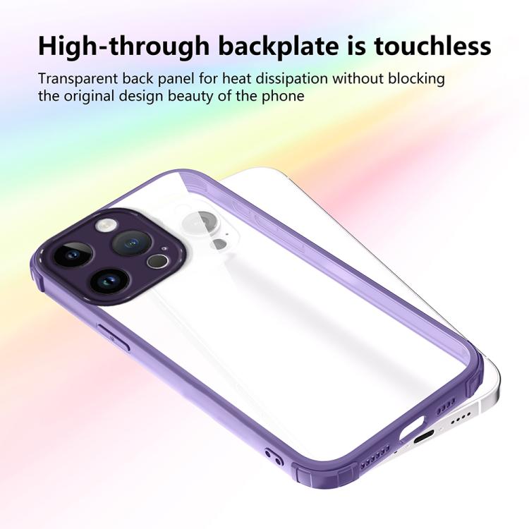 For iPhone 14 Pro Max Four Corners Shield Shockproof TPU Hybrid PC Phone Case