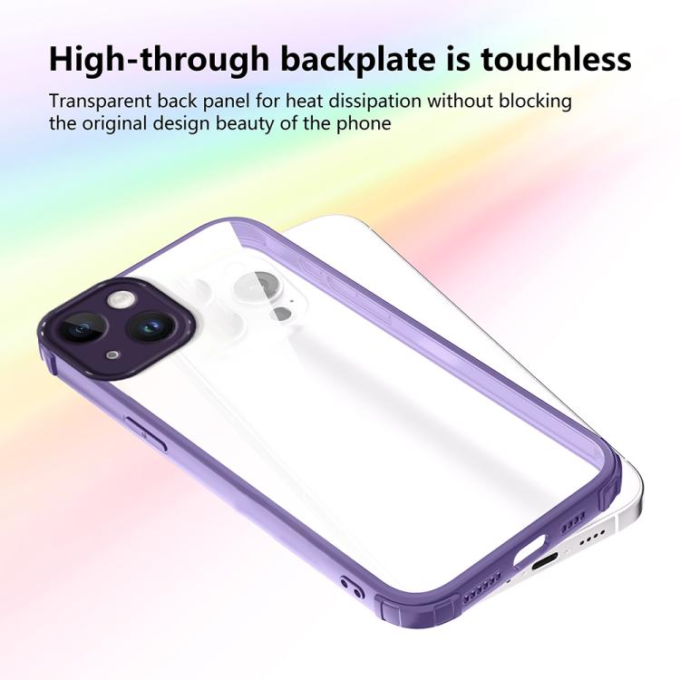 For iPhone 14 Plus Four Corners Shield Shockproof TPU Hybrid PC Phone Case