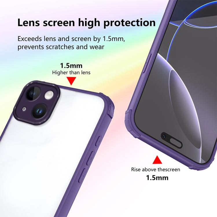 For iPhone 14 Plus Four Corners Shield Shockproof TPU Hybrid PC Phone Case
