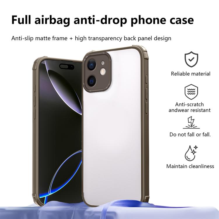 For iPhone 12 Four Corners Shield Shockproof TPU Hybrid PC Phone Case