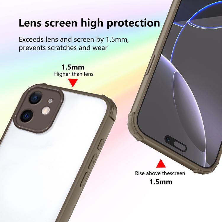 For iPhone 12 Four Corners Shield Shockproof TPU Hybrid PC Phone Case