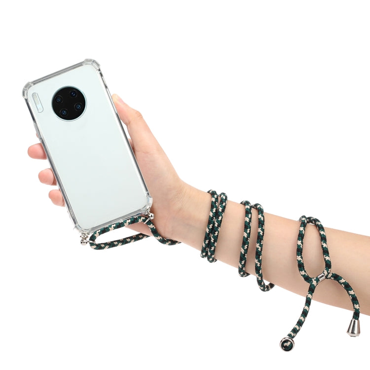 For Huawei Mate 30 Pro Four-Corner Anti-Fall Transparent TPU Protective Case with Lanyard