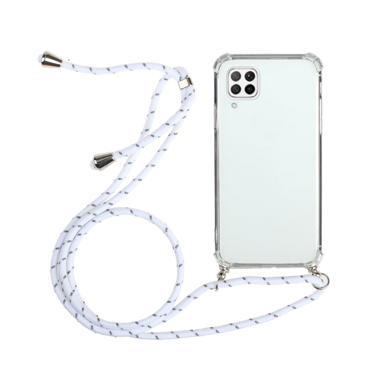For Huawei P40 Lite Four-Corner Anti-Fall Transparent TPU Protective Case with Lanyard