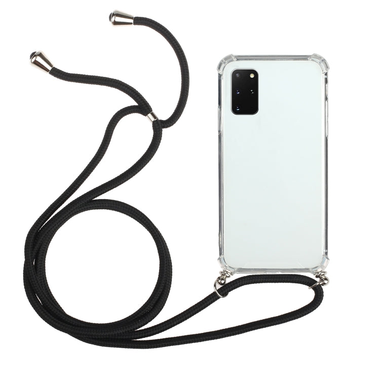 For Huawei Y5p Four-Corner Anti-Fall Transparent TPU Protective Case with Lanyard