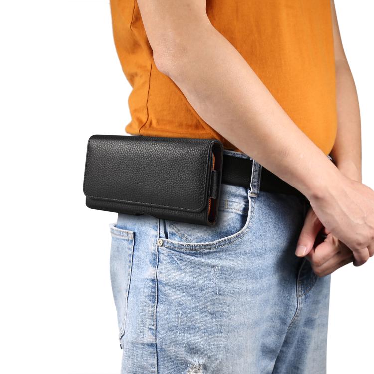 For 6.5 inch Genuine Leather Universal Waist Hanging Bag Leather Phone Case
