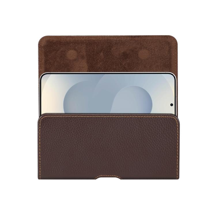 For 6.5 inch Genuine Leather Universal Waist Hanging Bag Leather Phone Case