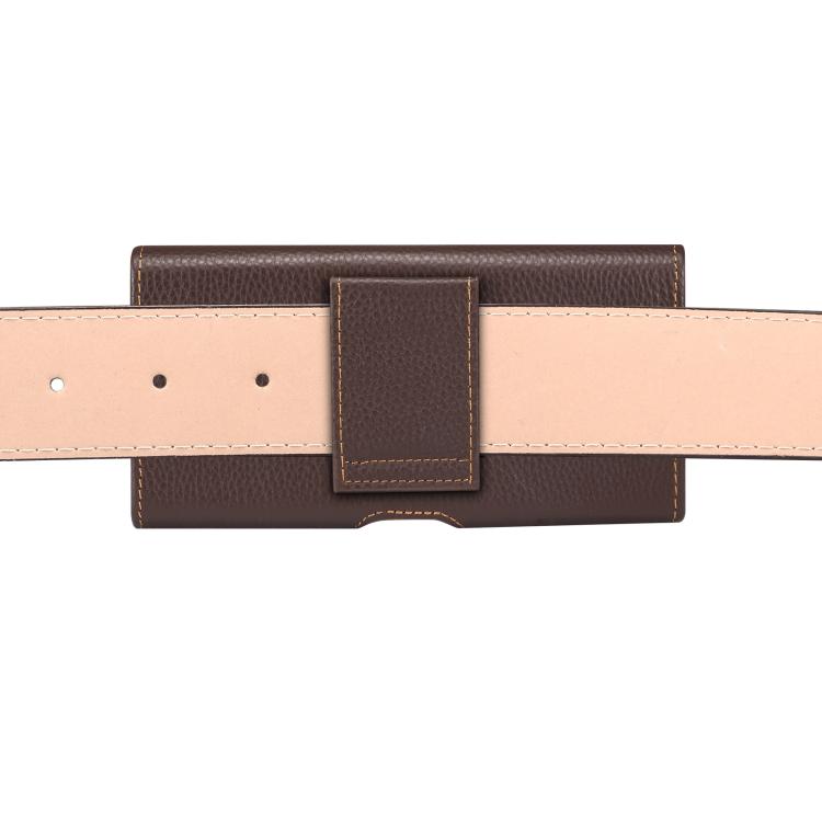 For 6.5 inch Genuine Leather Universal Waist Hanging Bag Leather Phone Case