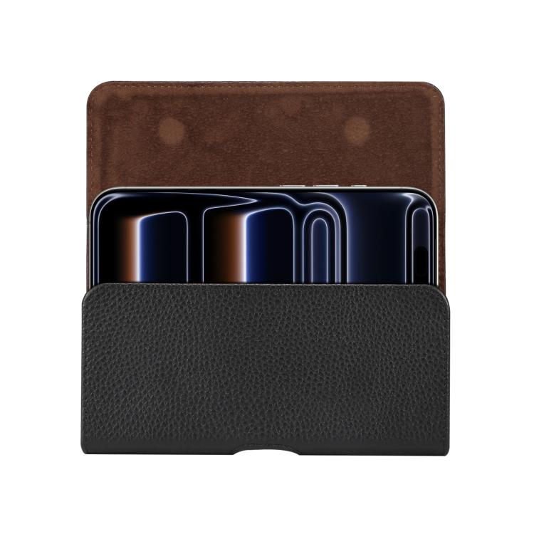 For 6.7-6.9 inch Genuine Leather Universal Waist Hanging Bag Leather Phone Case