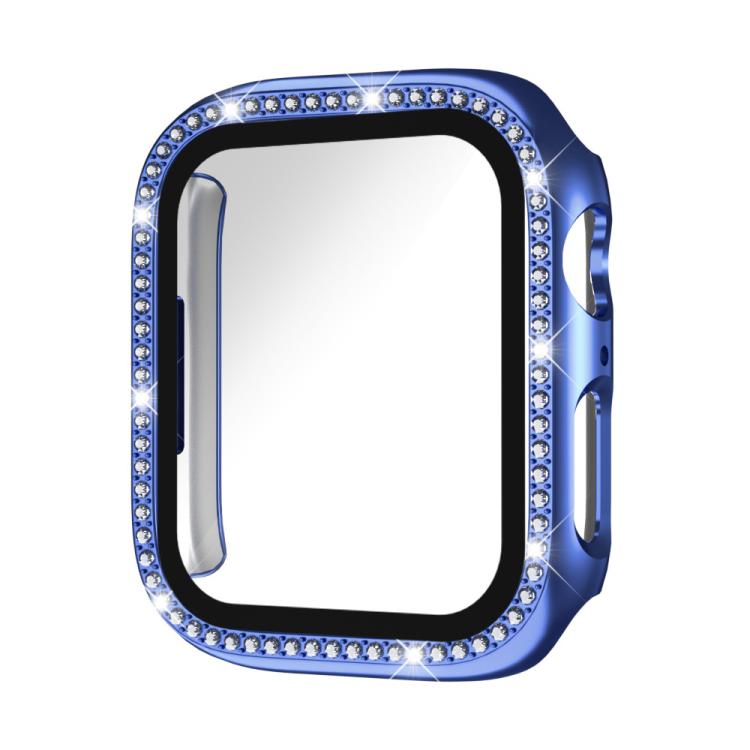 For Apple Watch Series 11 46mm / 10 46mm xDfind Single Row Diamond Tempered Glass Film Integrated PC Watch Case