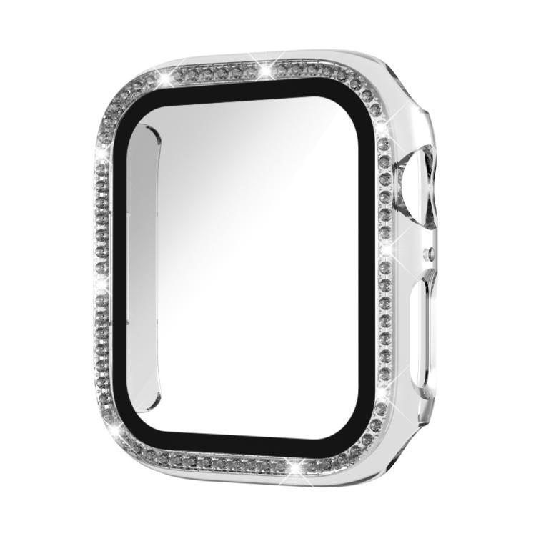 For Apple Watch Series 3 / 2 / 1 38mm xDfind Single Row Diamond Tempered Glass Film Integrated PC Watch Case