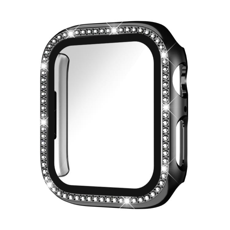 For Apple Watch Series 40mm xDfind Single Row Diamond Tempered Glass Film Integrated PC Watch Case