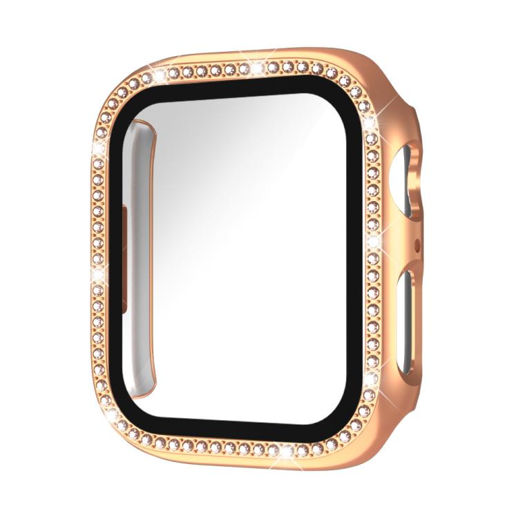 For Apple Watch Series 40mm xDfind Single Row Diamond Tempered Glass Film Integrated PC Watch Case