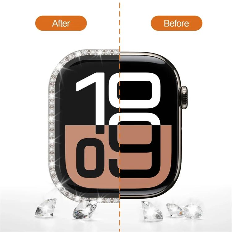 For Apple Watch Series 40mm xDfind Single Row Diamond Tempered Glass Film Integrated PC Watch Case