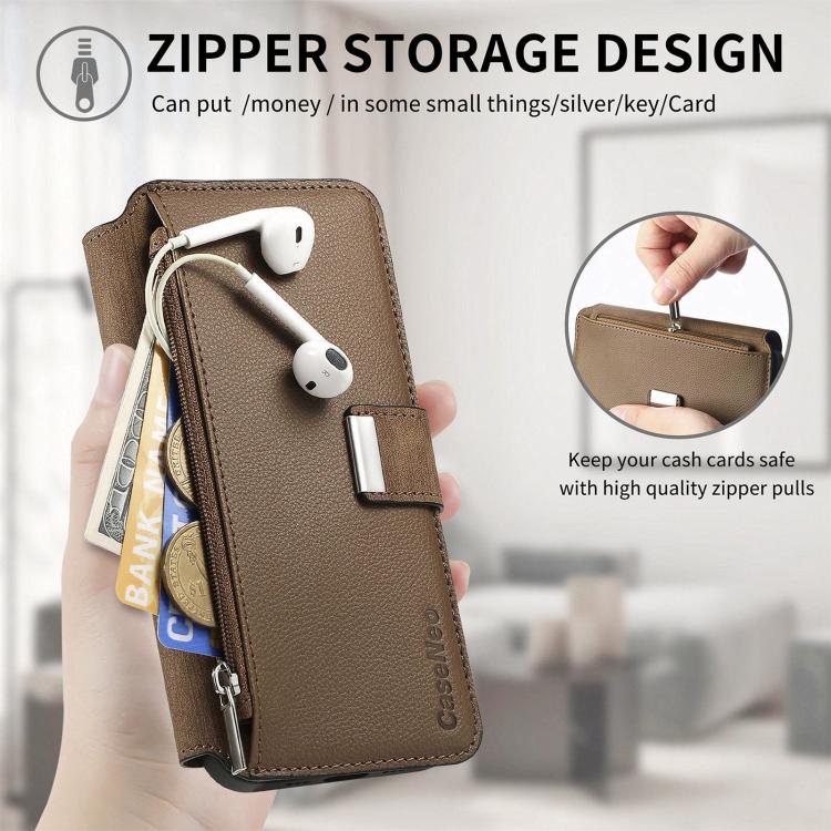 For Google Pixel 10 Pro XL / 9 Pro XL CaseNeo MagSafe RFID Anti-theft Zipper Wallet Retro Leather Phone Case