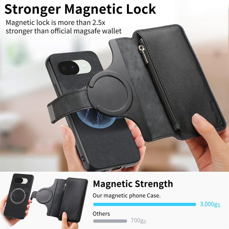 For Google Pixel 10a CaseNeo MagSafe RFID Anti-theft Zipper Wallet Retro Leather Phone Case