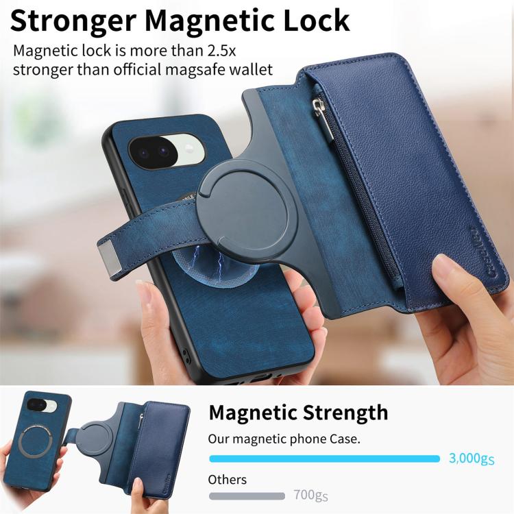 For Google Pixel 10a CaseNeo MagSafe RFID Anti-theft Zipper Wallet Retro Leather Phone Case