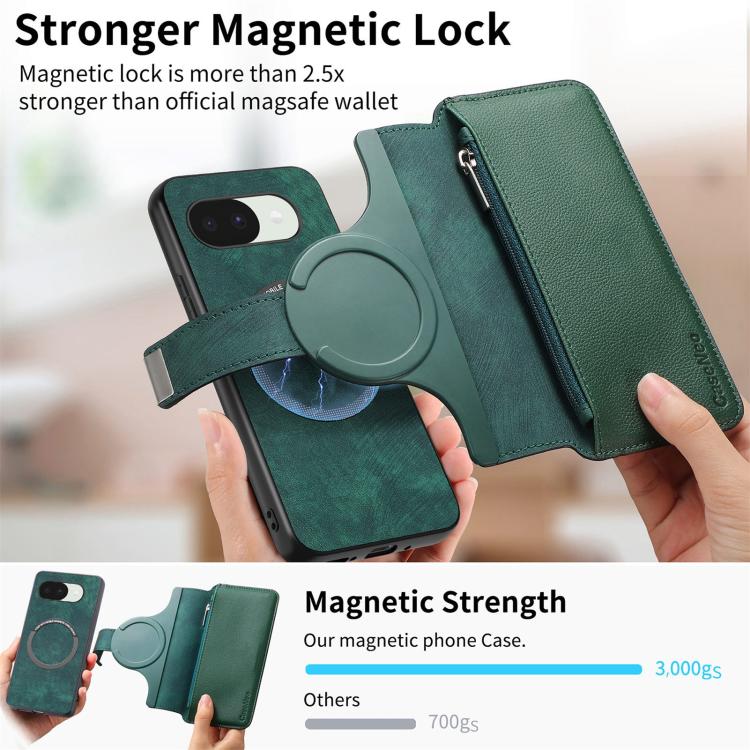 For Google Pixel 10a CaseNeo MagSafe RFID Anti-theft Zipper Wallet Retro Leather Phone Case