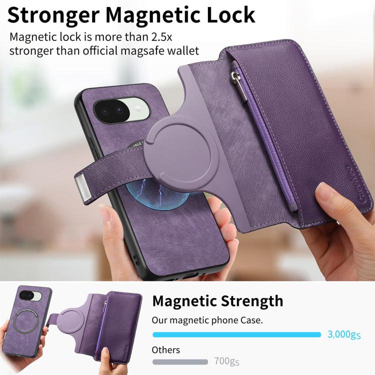 For Google Pixel 10a CaseNeo MagSafe RFID Anti-theft Zipper Wallet Retro Leather Phone Case